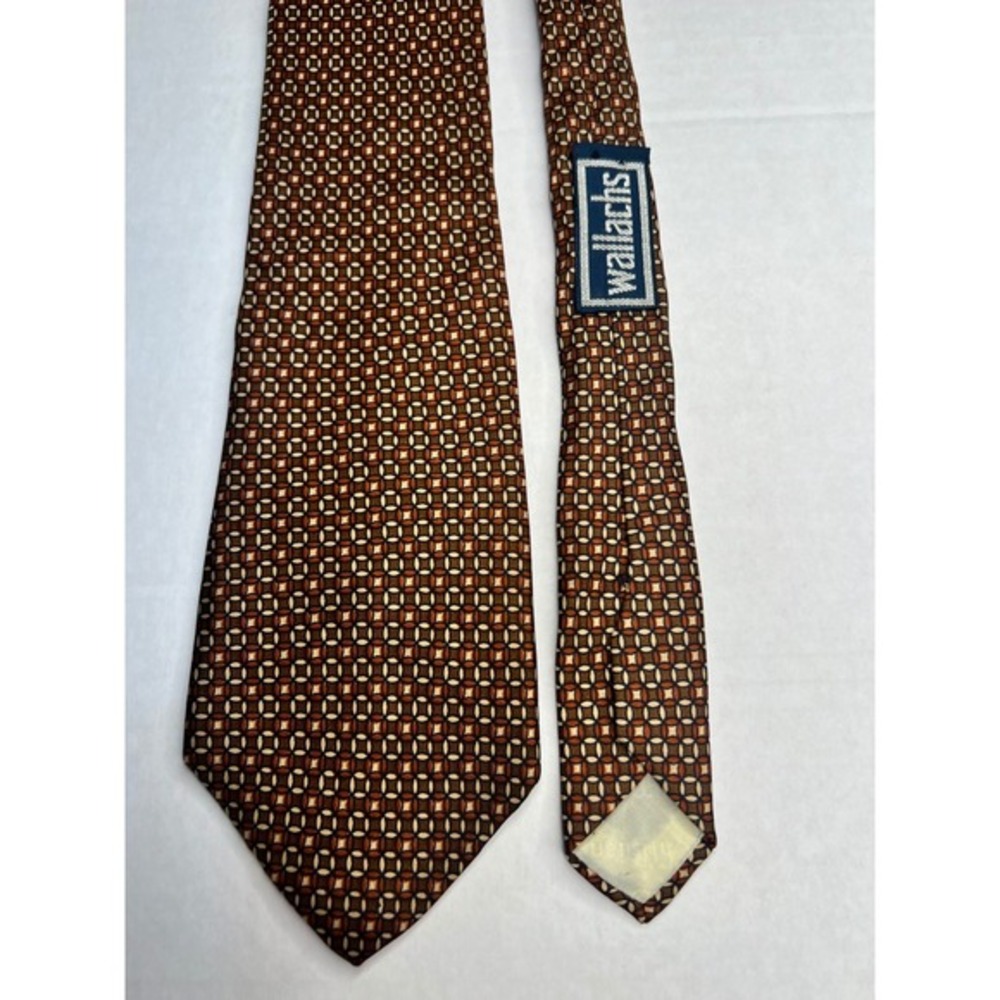 Christian Dior Silk Cravates Neck‎ Tie Brown Geometric Pattern Paris New York